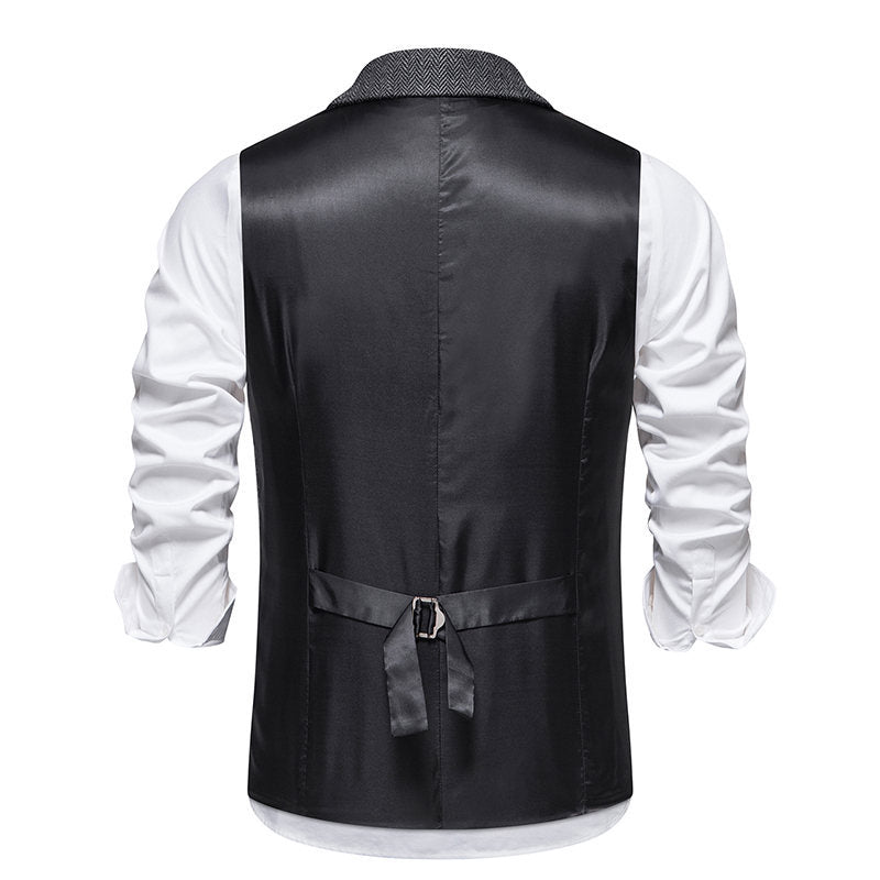 Herren elegante Weste mit modernem Hahnentritt-Muster