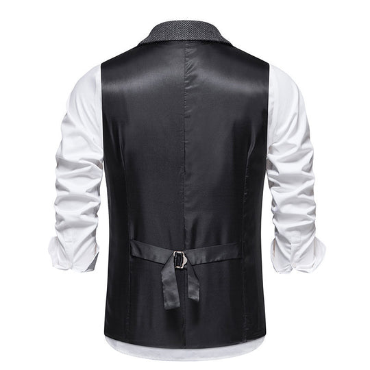 Herren elegante Weste mit modernem Hahnentritt-Muster R&B