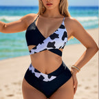 Damen Hoch geschnittener Bikini mit asymmetrischem Design und herausforderndem Look R&B