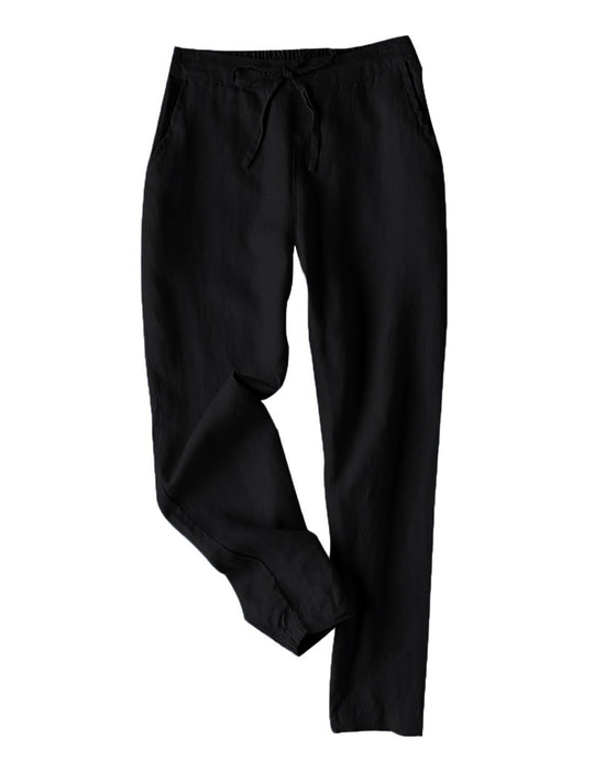 Damen Leichte Chinohose aus atmungsaktivem Leinenmix mit verstellbarem Bund R&B