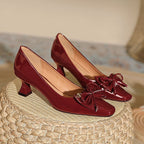 Damen elegante Pumps mit geschmackvollem Schleifenakzent