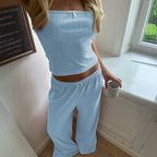 Damen Loungewear-Set mit weichem Stoff und elastischem Bund R&B