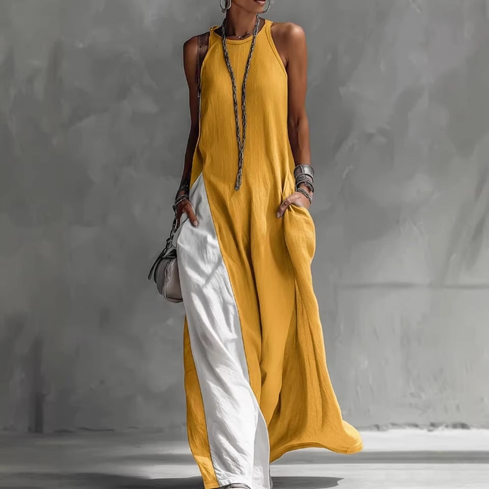 Damen Lässiges Maxikleid mit asymmetrischem Schnitt und tiefem Rückenausschnitt R&B