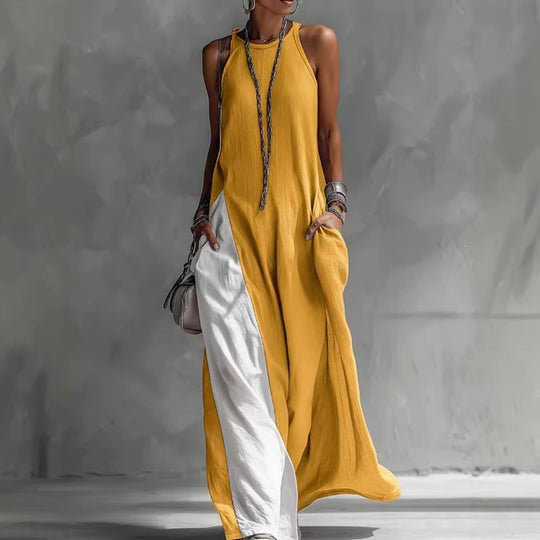 Damen Lässiges Maxikleid mit asymmetrischem Schnitt und tiefem Rückenausschnitt R&B