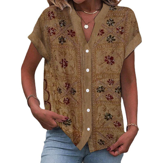 Damen elegante Bluse mit floralem Design R&B