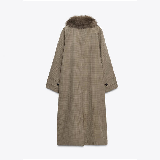 Damen Modische Manteljacke mit elegantem Kragen und Knopfverschluss R&B