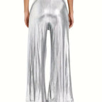 Damen elegante Plisseehose mit hochglänzendem Finish R&B
