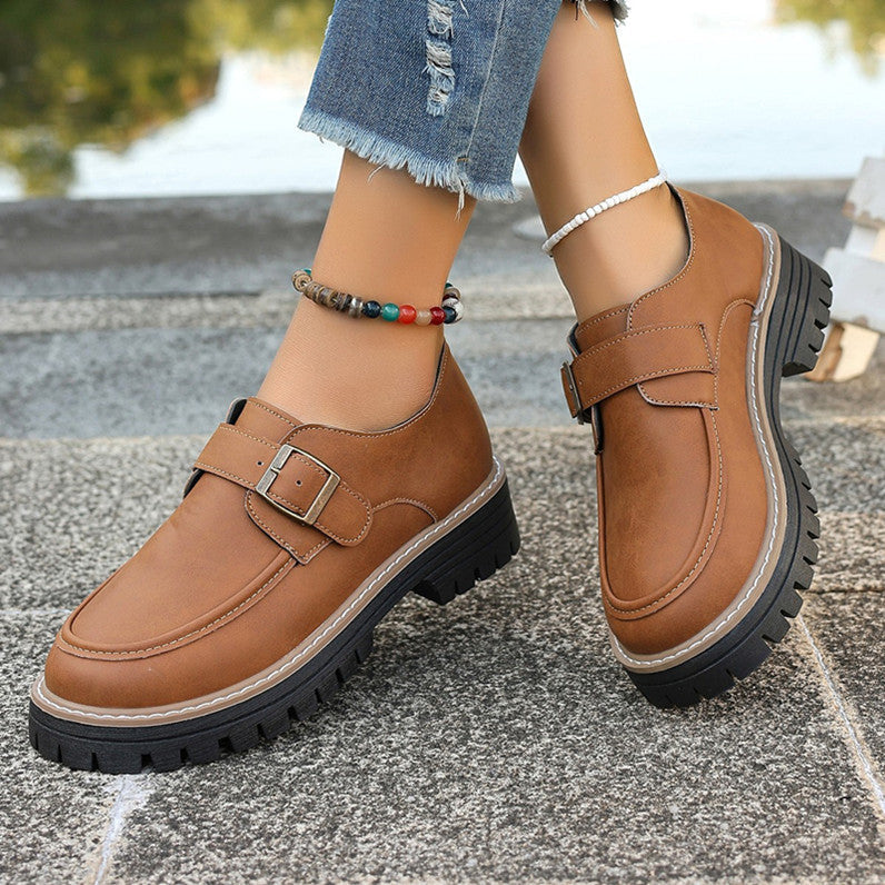 Damen Modische Mokassins mit bequemer Sohle und schnallenverziertem Design R&B