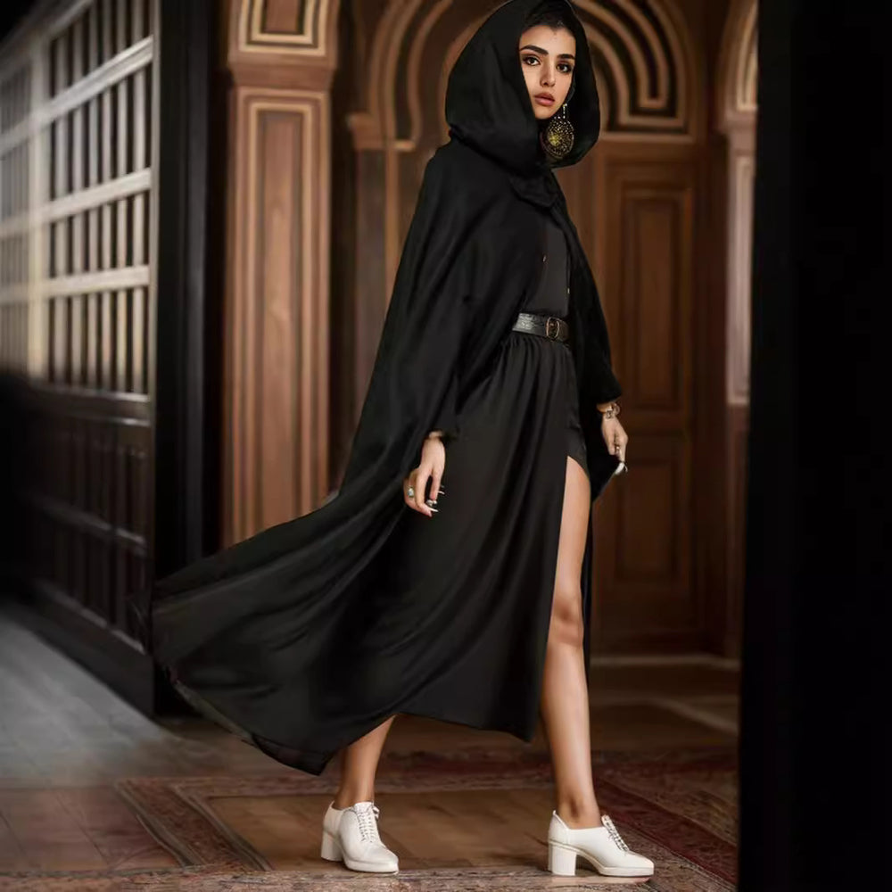 Damen elegante Kapuzenumhangjacke R&B