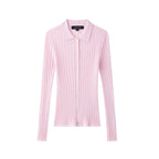Damen elegante Strickbluse mit feiner Rippstruktur R&B