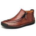 Damen Elegante und bequeme Lederschuhe mit Reißverschluss