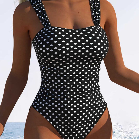 Damen Einteiliger Badeanzug mit raffiniertem Punkte-Design und komfortablem Schnitt R&B