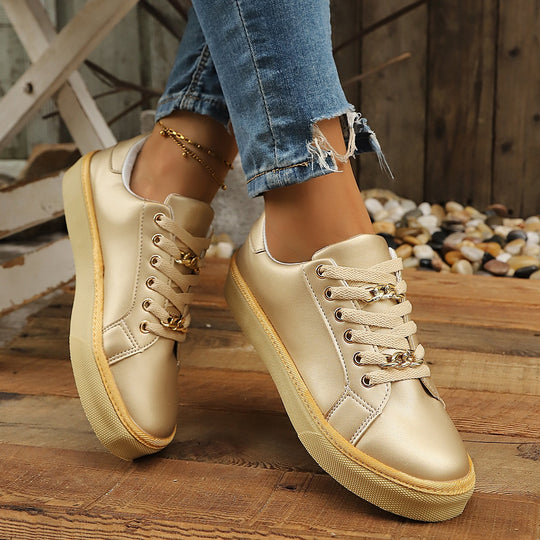 Damen Sneakers mit goldenen Akzenten R&B