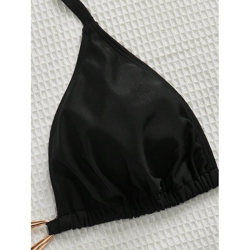 Damen Triangel-Bikinioberteil mit verstellbaren Trägern und elegantem Goldverschluss R&B
