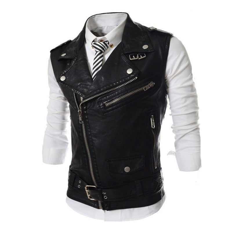 Damen Biker-Weste mit asymmetrischem Reißverschluss und Taschen