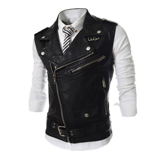 Damen Biker-Weste mit asymmetrischem Reißverschluss und Taschen