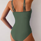 Damen eleganter Badeanzug mit transparenten Netzdetails R&B