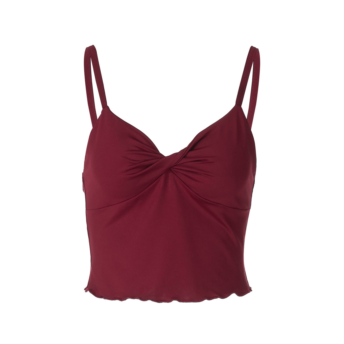 Damen Elegantes Spaghetti-Top mit verführerischer Drapierung R&B