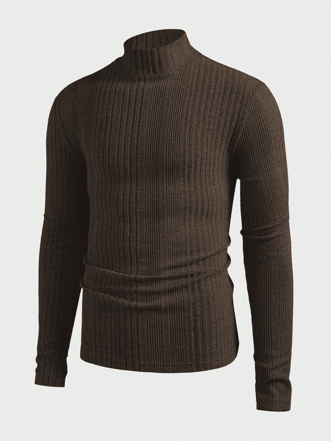 Herren Strickpullover mit hohem Kragen und Rippstruktur R&B