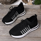 Damen Sportliche Sneaker mit atmungsaktiver Strickoberfläche und rutschfester Sohle R&B
