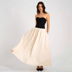 Damen Elegantes Maxikleid mit herzförmigem Ausschnitt und geschmeidigem Rock R&B