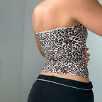 Damen Bustier-Oberteil mit Leopardenmuster R&B