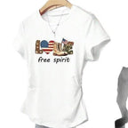 Damen Crop-T-Shirt mit figurbetontem Schnitt und R&Brnem Design R&B