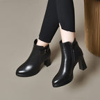 Damen Elegante Stiefeletten mit Blockabsatz und verstellbarem Riemen R&B