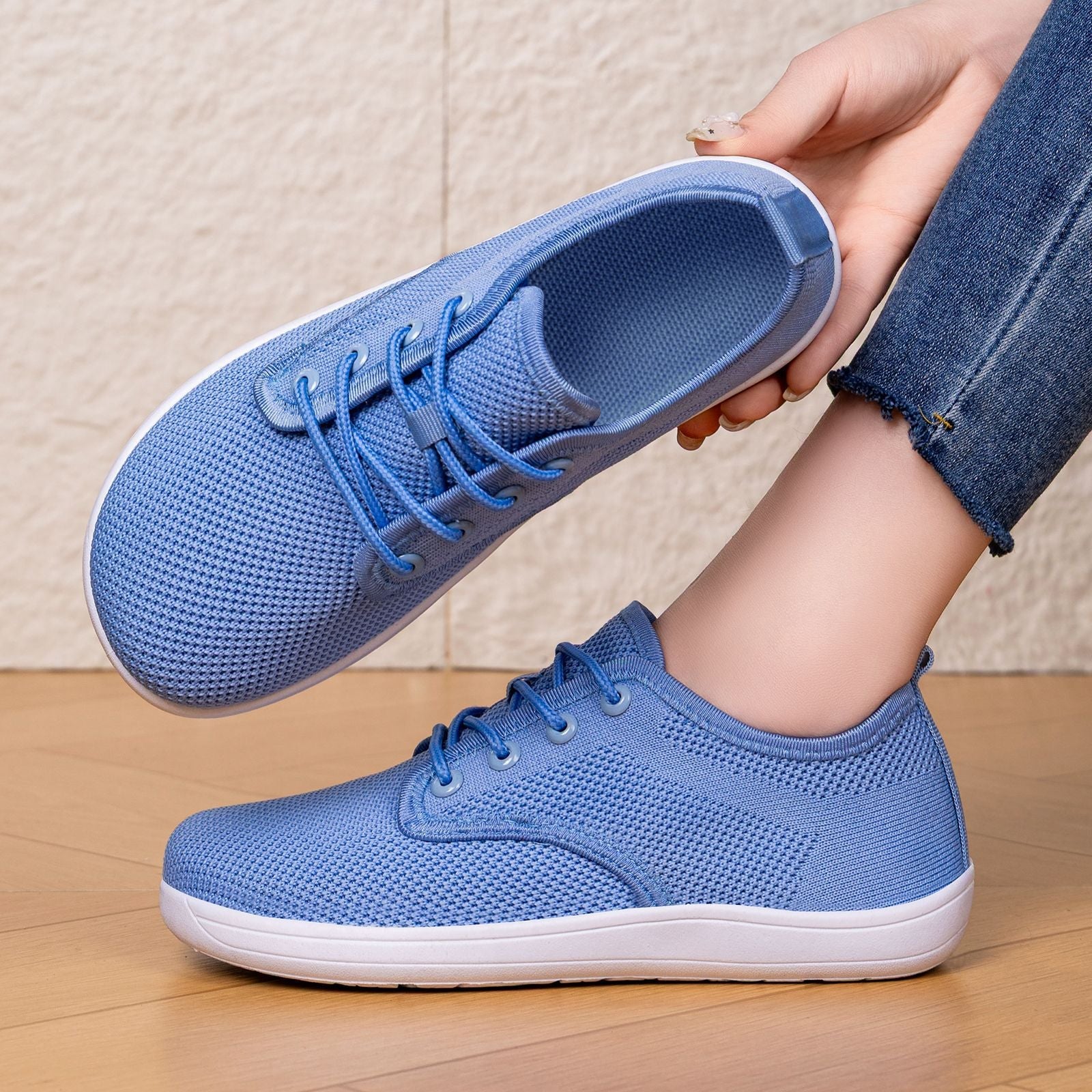 Damen Atmungsaktive Sneaker mit elastischem Lederoberteil R&B