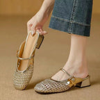 Damen modische Mules mit Glamourösen Details