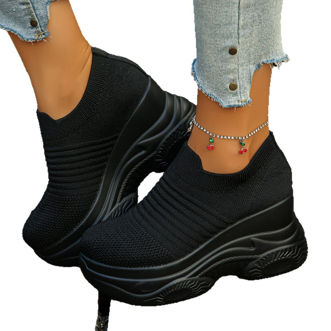 Damen Sneakers mit bequemem Stretch-Obermaterial und dämpfendem Plateau R&B