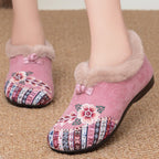 Damen Hausschuhe mit elegantem floralen Design und kuscheligem Innenfutter R&B