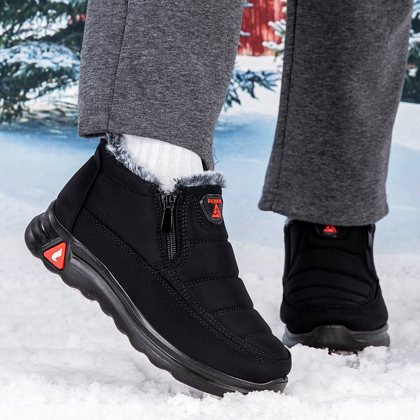 Damen Warmfutter Stiefel mit rutschfester Sohle R&B