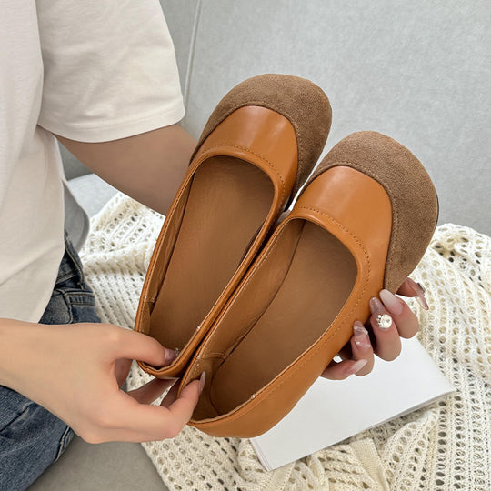 Damen Ballerinas aus hochwertigem Wildleder mit rutschfester Sohle R&B