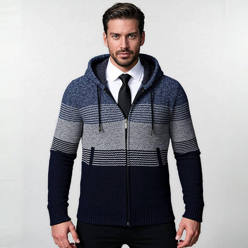 Herren modische Hoodie-Jacke mit strukturiertem Design und praktischen Taschen