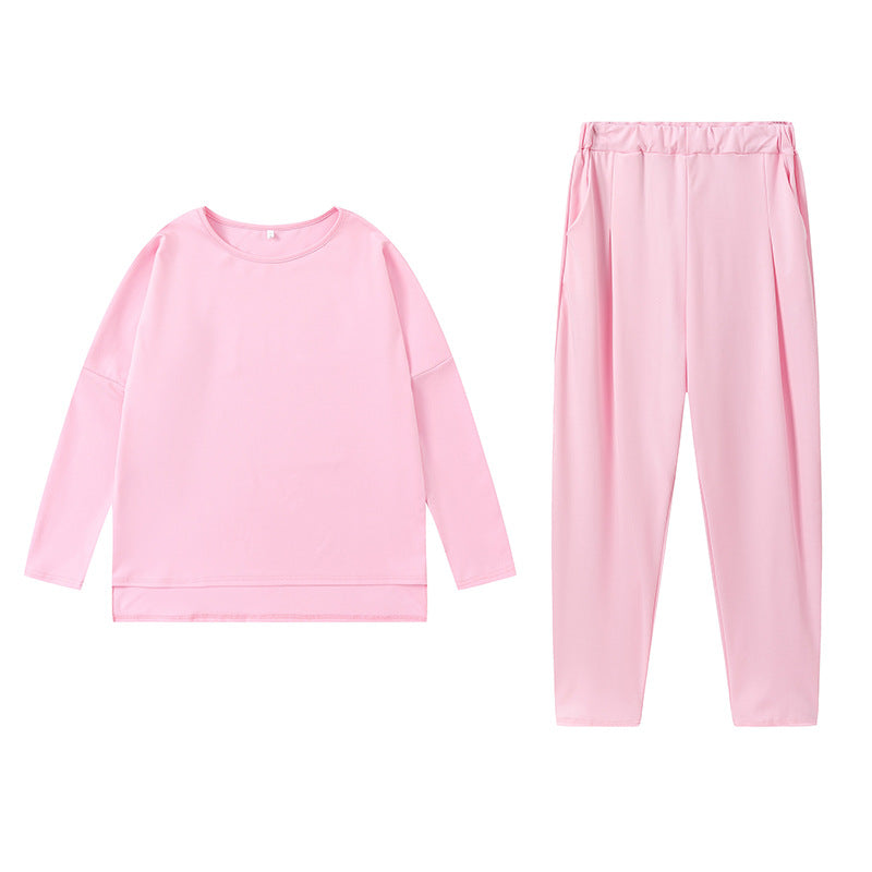 Damen Sportliches Sweat-Outfit mit elastischem Bund und geräumigen Taschen R&B