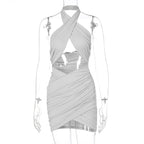 Damen Wickelkleid mit raffiniertem Kreuzdesign R&B