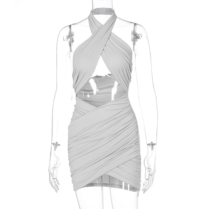 Damen Wickelkleid mit raffiniertem Kreuzdesign R&B