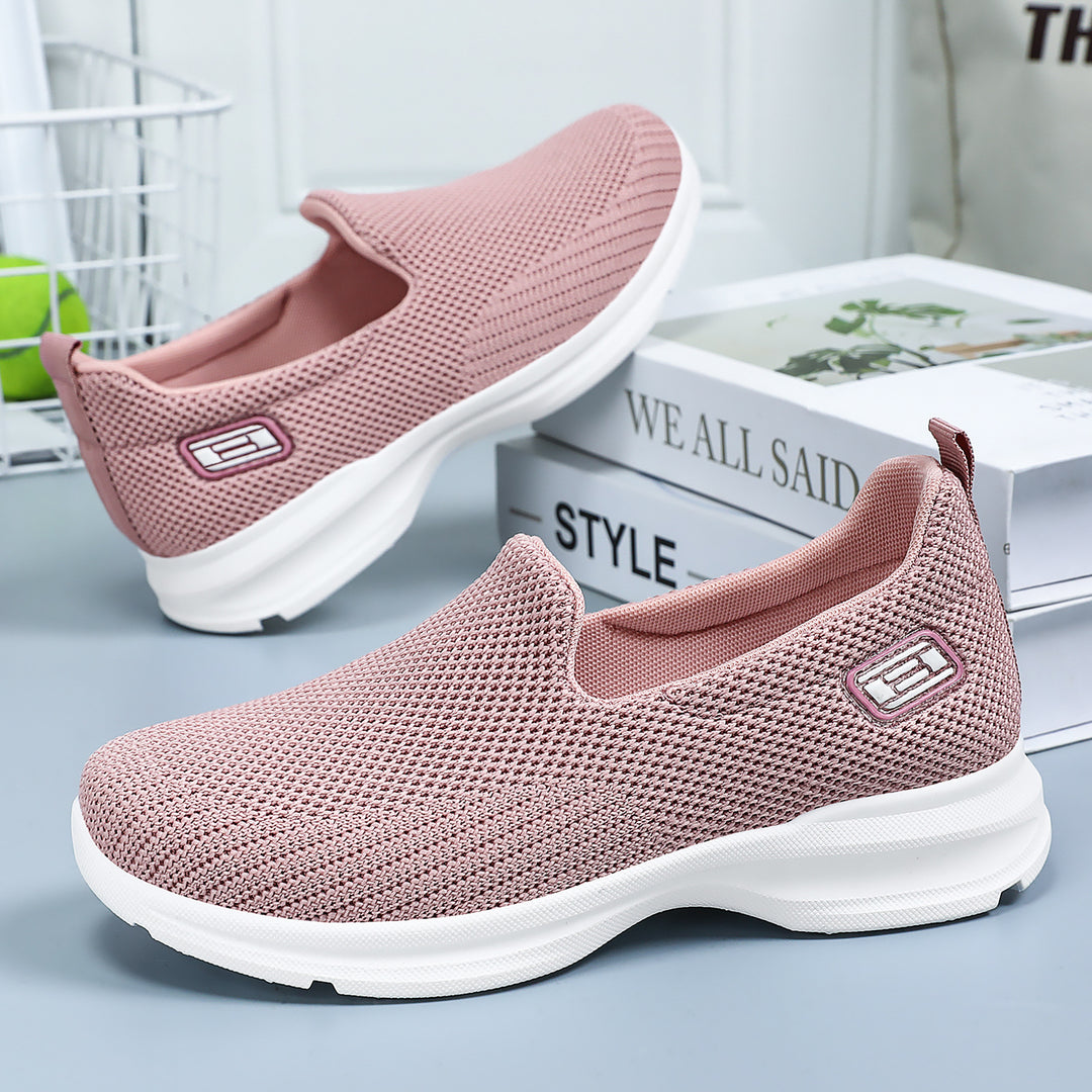 Damen Nahtlose Slip-On Freizeitschuhe mit atmungsaktiver Mesh-Oberfläche R&B