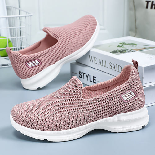 Damen Nahtlose Slip-On Freizeitschuhe mit atmungsaktiver Mesh-Oberfläche R&B