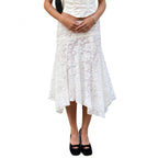 Damen Spitzenrock mit asymmetrischem Schnitt und floralen Details R&B