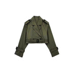 Damen moderne cropped Trenchjacke R&B