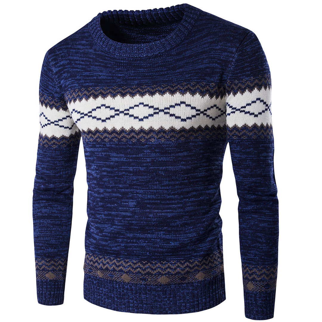 Herren modischer Strickpullover mit grafischem Muster R&B
