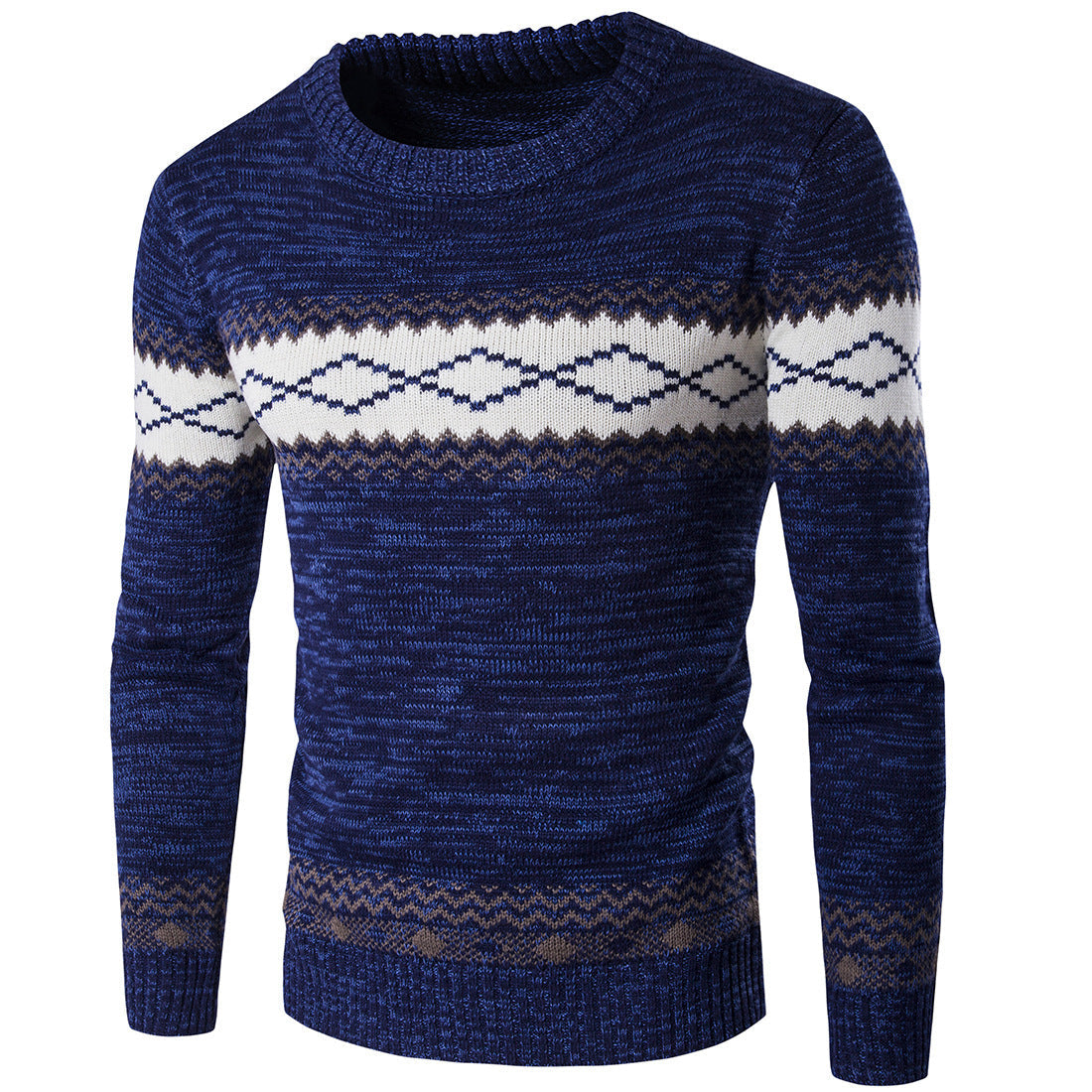 Herren modischer Strickpullover mit grafischem Muster R&B