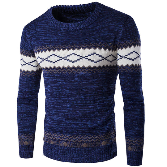 Herren modischer Strickpullover mit grafischem Muster R&B