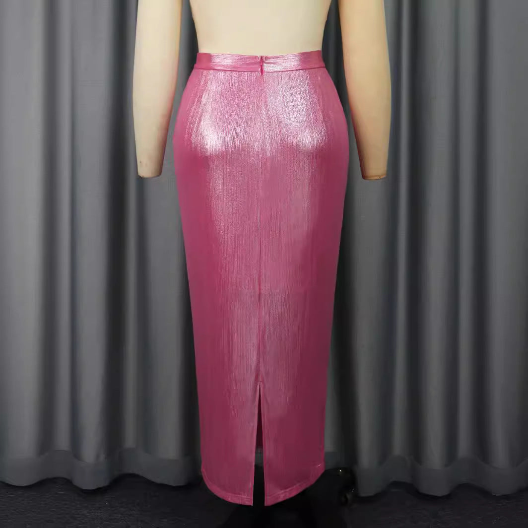 Damen Eleganter Pailletten-Midi-Rock R&B