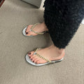 Damen Zehentrenner-Sandalen mit dekorativem Kettendetail R&B