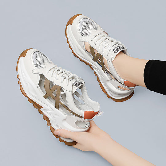 Damen Modische und komfortable Sneakers mit atmungsaktivem Mesh-Heel und stoßdämpfendem Fußbett R&B