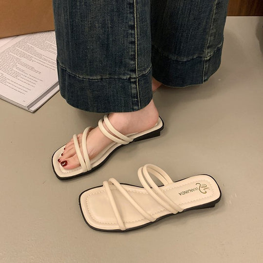 Damen elegante Riemensandalen mit geschwungenen Riemen R&B