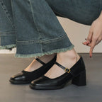 Damen Elegante Mary Jane Schuhe mit Blockabsatz und stilvollem Riemchen R&B